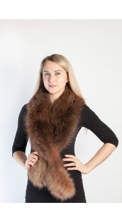 Brown fox fur scarf